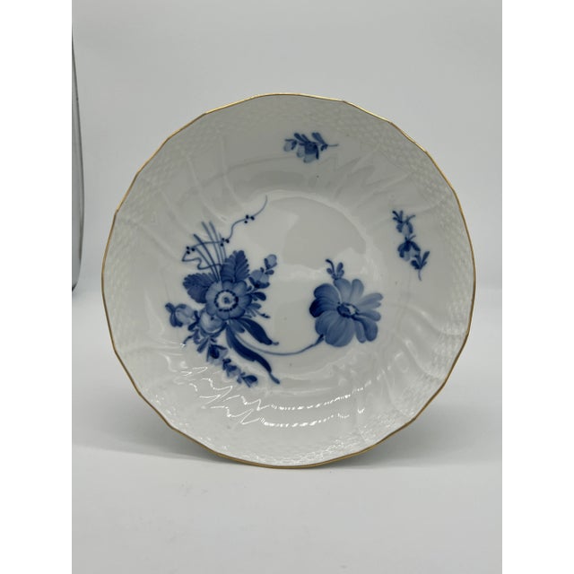 Royal Copenhagan Royal Copenhagen "Blue Flowers" Gold Rimmed Porcelain Compote or Cake Stand For Sale - Image 4 of 4