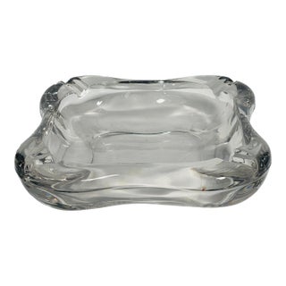 Large Antique Crystal Glass Ashtray Catchall For Sale