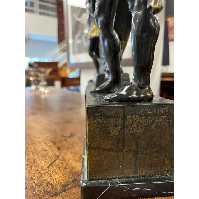 Austrian Art Deco Bronze Sculpture Mantel Clock by Anton Grath Circa 1925 For Sale - Image 11 of 12