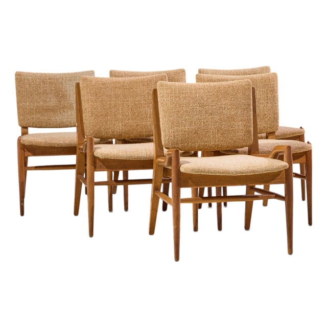 John Keal for Brown Saltman Mid Century Bleached Mahogany Dining Chairs - Set of 6 For Sale