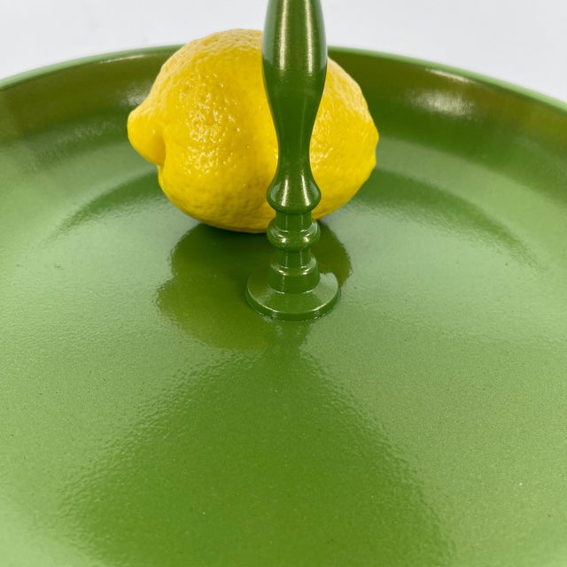 Vintage Mid-Century Modern 5 Tier Green Pedestal Centerpiece Tray Stand For Sale - Image 10 of 12