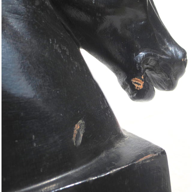 Black MCM Wooden Horsehead Bookends - A Pair of 2 For Sale - Image 8 of 9
