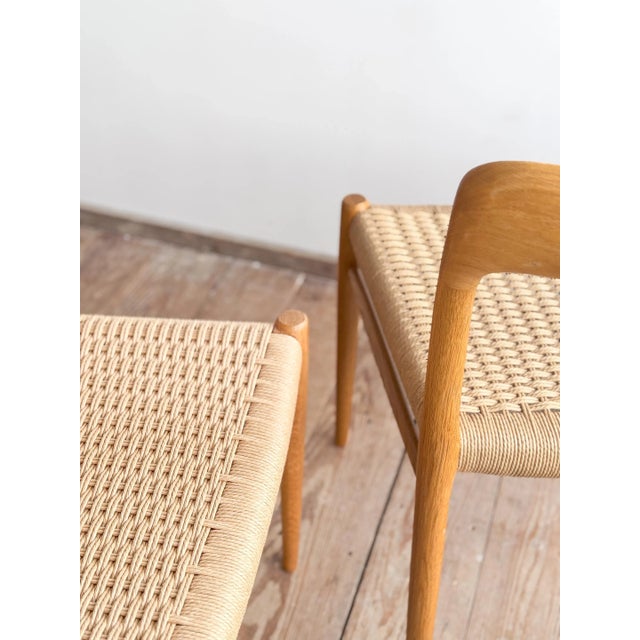 1960s Set of Mid-Century Modern Danish Model 75 Chairs in Oak by Niels O. Møller for J.L. Mollers Møbelfabrik, 1950s For Sale - Image 5 of 18