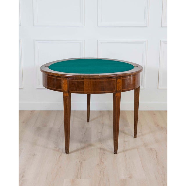 Early 19th Century Walnut Half-Moon Game Table For Sale In Atlanta - Image 6 of 11