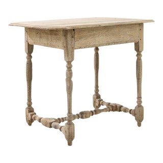 19th Century Bleached Oak Side Table For Sale