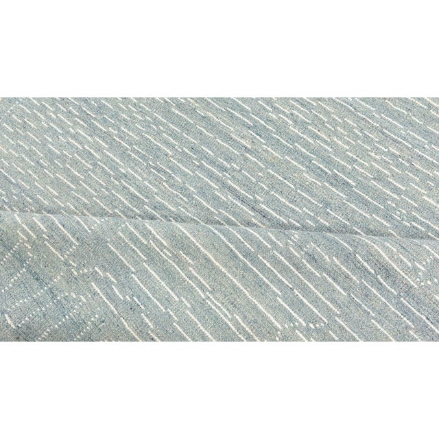 Large Modern Blue & White Rug with Fretwork Design by Doris Leslie Blau For Sale In New York - Image 6 of 8