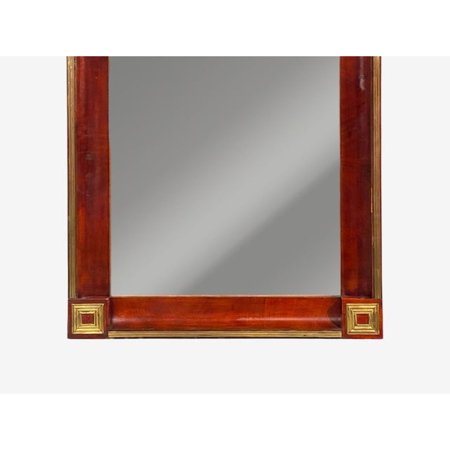 Brown Russian Neoclassical, Wall Mirror, Mahogany, Bronze, Baltic States, 1860s For Sale - Image 8 of 13