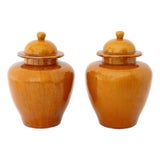 Chinese Style Glazed Stoneware Ginger Jars, Pair For Sale