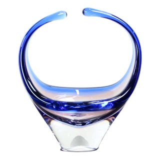 Art Glass Bowl by Frantisek Zemek for Sklana Mstisov, 1960s For Sale