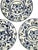 A beautiful set of four Bat Trang dessert plates, featuring a richly detailed blue-and-white lotus floral design inspired...