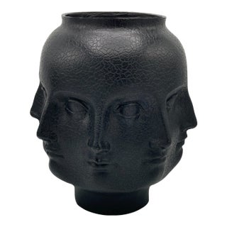 Vitruvian Man Perpetual Faces Dora Maar Style TMS Black Vase For Sale