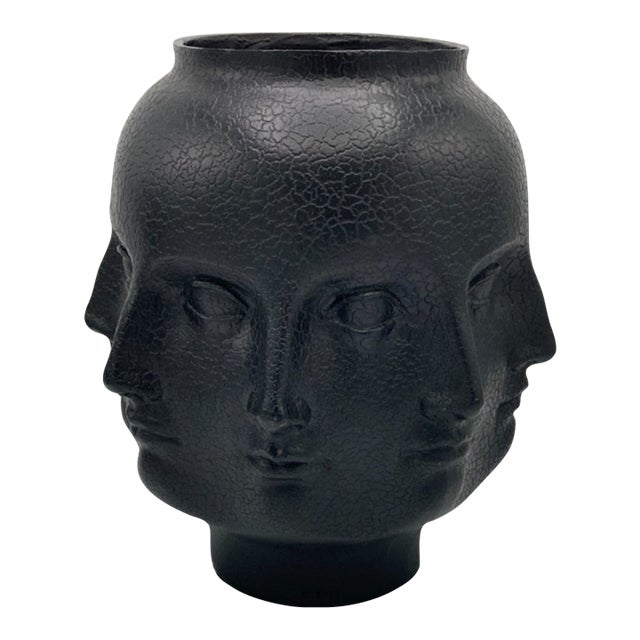 Vitruvian Man Perpetual Faces Dora Maar Style TMS Black Vase For Sale