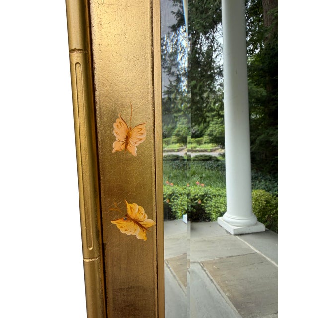 La Barge Giltwood Hand-Painted Floral Chinoiserie Mirror | Artist Signed P. Tacktor For Sale - Image 11 of 15