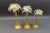 Mid 20th Century Signed Murano Italy Gold Fleck Glass Palm Tree Candlestick Candleholders- Set of 3 For Sale In Miami - Image 6 of 9