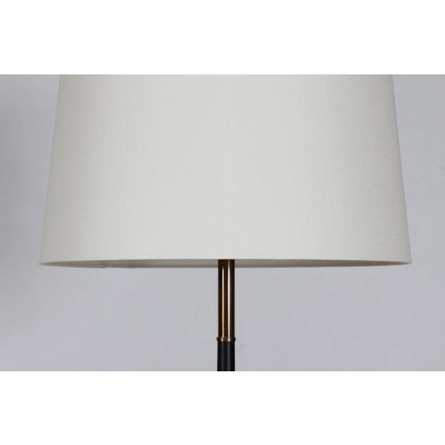 Danish Teak, Brass and Black Metal Floor Lamp, 1960s For Sale - Image 6 of 8