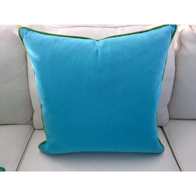 Turquoise With Lime Green Contrast Welt Pillow Chairish