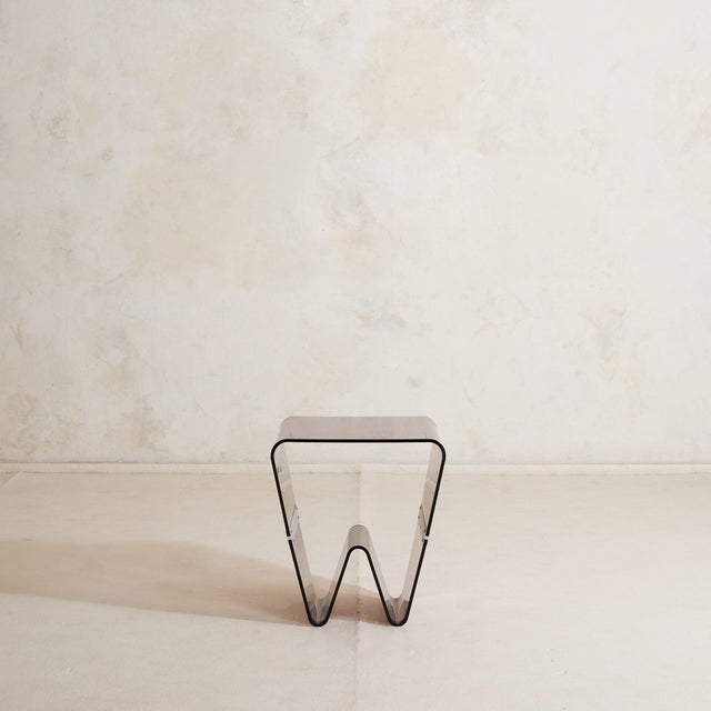 Italian Smoked Acrylic Magazine Holder Side Table, 1970s - 3 Available For Sale - Image 4 of 11