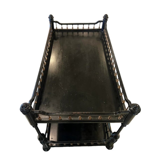 Late 19th Century English-Bohemian "Madeleine Castaing" Style Antique Etagère With Casters For Sale - Image 5 of 9