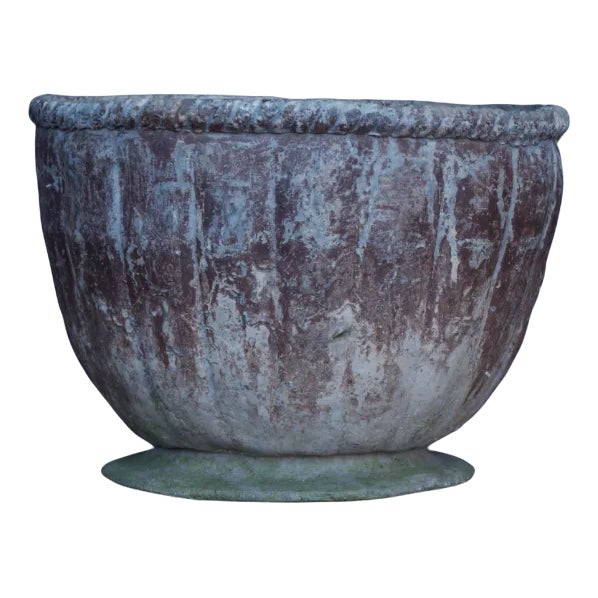 Antique Handmade Lead Planter For Sale