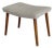 Beige Fabric Ottoman With Walnut Legs Mid-Century Modern 1960s For Sale