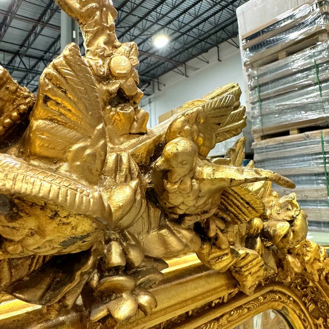 French Gold Birds Floor Mirror – 5 Ft Tall French Style For Sale - Image 3 of 10