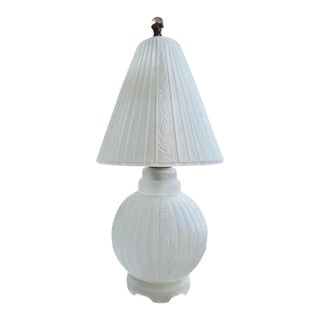 1920s Diminutive Frosted Glass Art Deco Table Lamp French Industrial / Machine Age For Sale