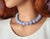 The length of the necklace is 17.5 inches (44.5 cm). The size of the smooth round beads is 16 mm. Blue Agate and Blue Lace...