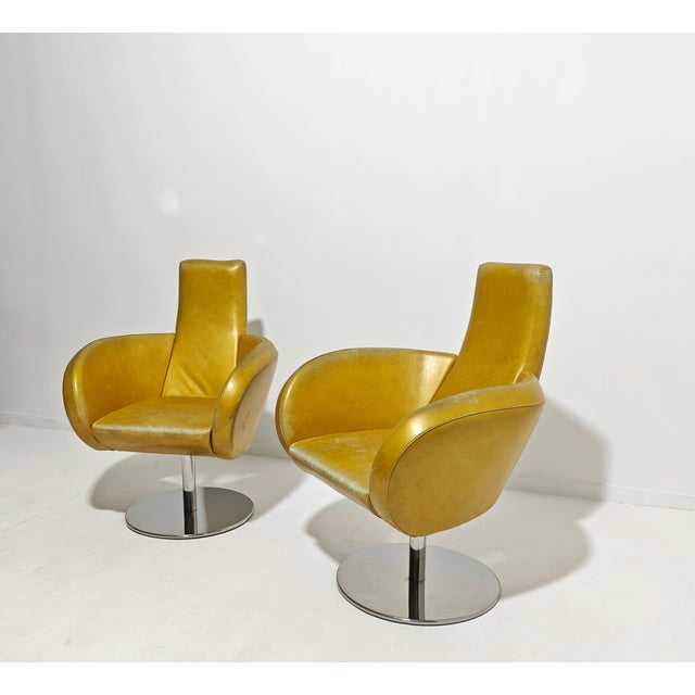 Swivel Armchairs with Chromed Legs, 1980s, Set of 2 For Sale - Image 6 of 18