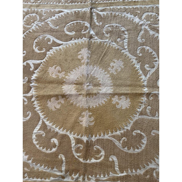 Decorative Vintage Suzani from Central Asian, circa late 1960s. Dimension; 57'' x 61'' inches / 145 x 156 cm / 4'9'' x...