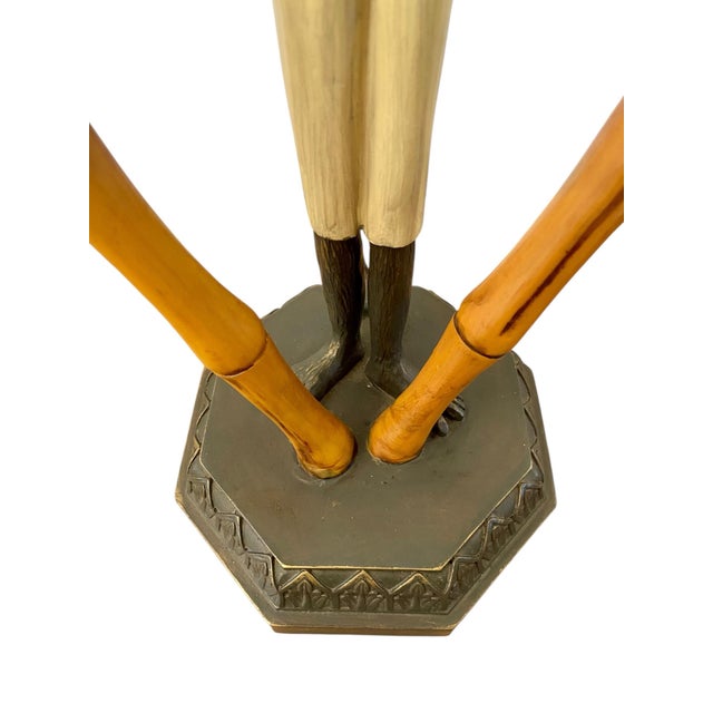 Late 20th Century Vintage Bellhop Monkey Bamboo Table Lamp For Sale - Image 5 of 12
