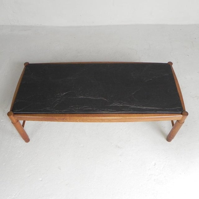 Vintage Oak Coffee Table with Slate Top in Oak Frame, 1960s For Sale - Image 9 of 18