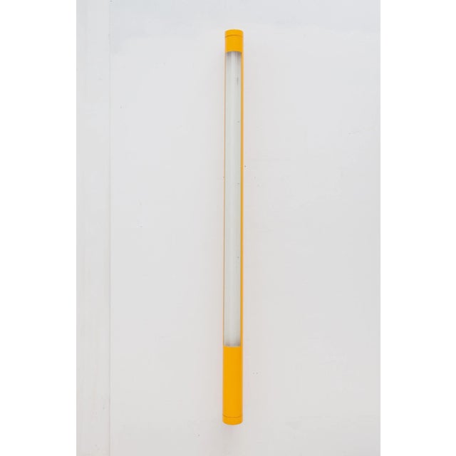 1970s German Tube Wall Lamp in Yellow Metal and Fluorescent by Anders Pehrson, 1970s For Sale - Image 5 of 10