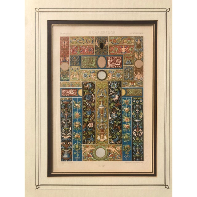 Paper 1875 French Framed Gilt Scrollwork and Border Chromolithographs- a Pair For Sale - Image 7 of 13