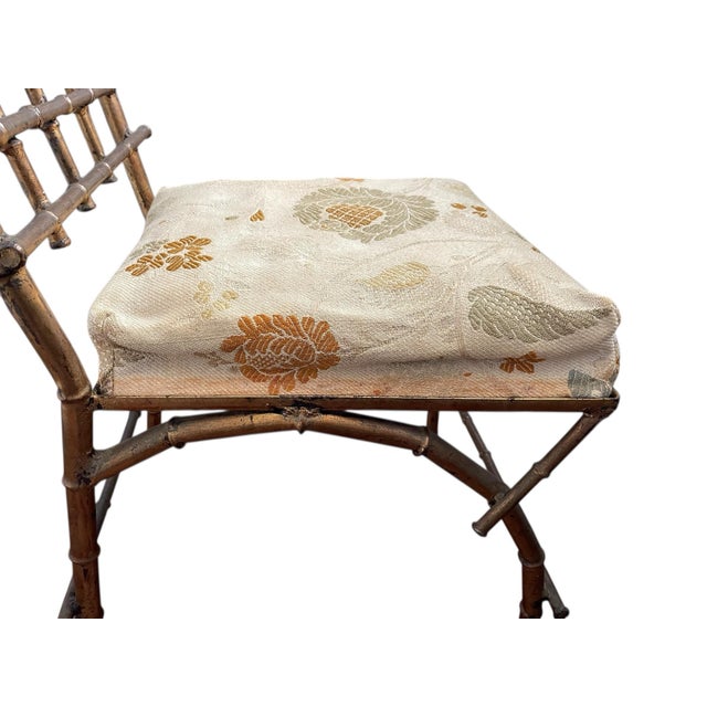 Gold Vintage Italian, Faux, Bamboo Gold Ballroom or Accent Chair For Sale - Image 8 of 8