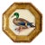 Original Hand-Painted Mallard Miniature Painting in an Italian Vintage Frame For Sale