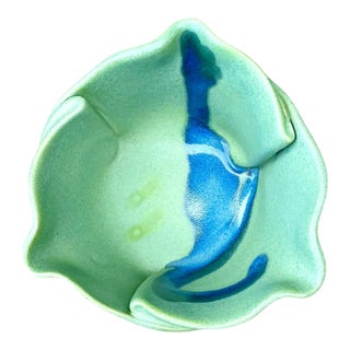Vintage Organic Form Pottery Bowl For Sale