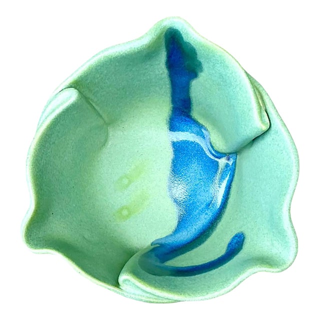Vintage Organic Form Pottery Bowl For Sale