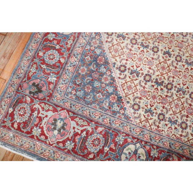 Persian Antique Zabihi Collection Tabriz Worn Rug For Sale - Image 3 of 10