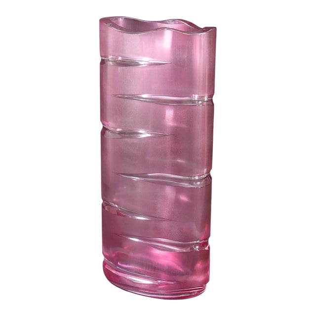 Moser Studio Cut Glass Seld Purple Pink Vase Numbered 93/100 Decorative Vase For Sale