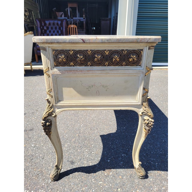 Circa 1920 French Marble Top Vanity or Desk For Sale - Image 11 of 11