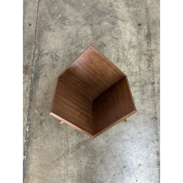 Mid Century Style Walnut Record Cube For Sale In Los Angeles - Image 6 of 6