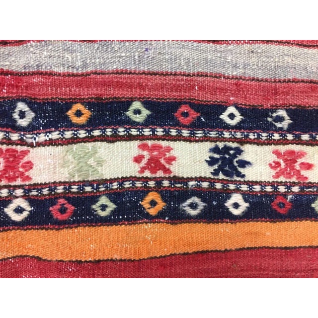 Vintage Turkish Shabby Kilim Rug 215x153cm For Sale - Image 3 of 8