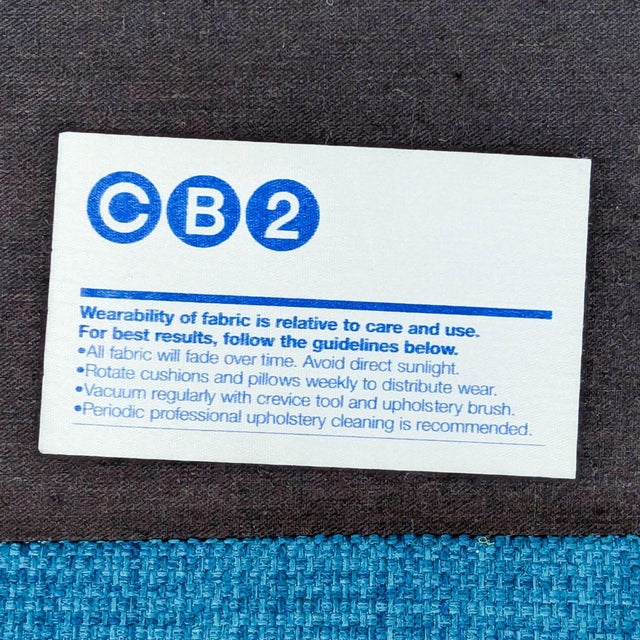 Cb2 Avec Blue Modern Lounge Chair With Metal Legs For Sale - Image 9 of 9