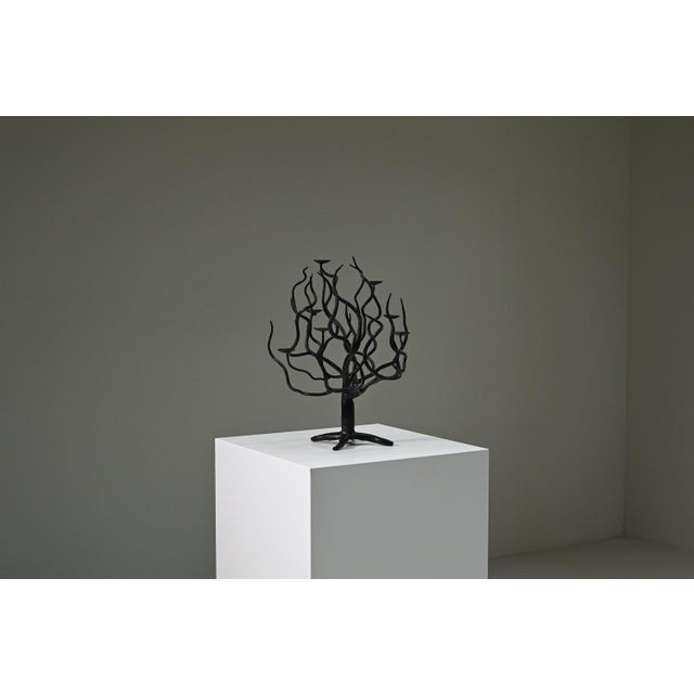 Black brutalist tree candle holder “tree of life” 1970s. This striking brutalist candle holder, dating from the 1970s, is...