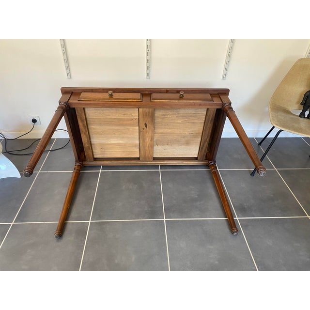 Vintage Cherry Wood and Marquetry Desk, 1950s For Sale - Image 18 of 18
