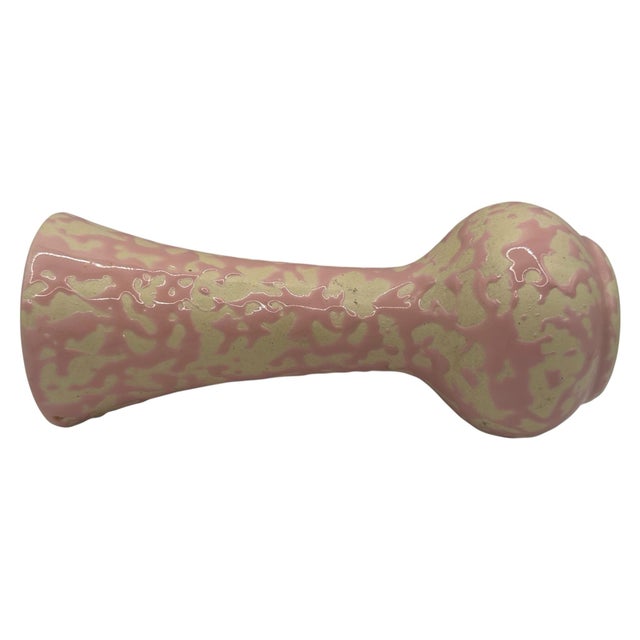Mid-Century Modern Vintage McCoy Pink & White Brocade Vase For Sale - Image 3 of 12