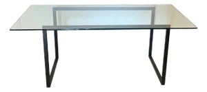 Iron and Glass Dining Table, 1990s