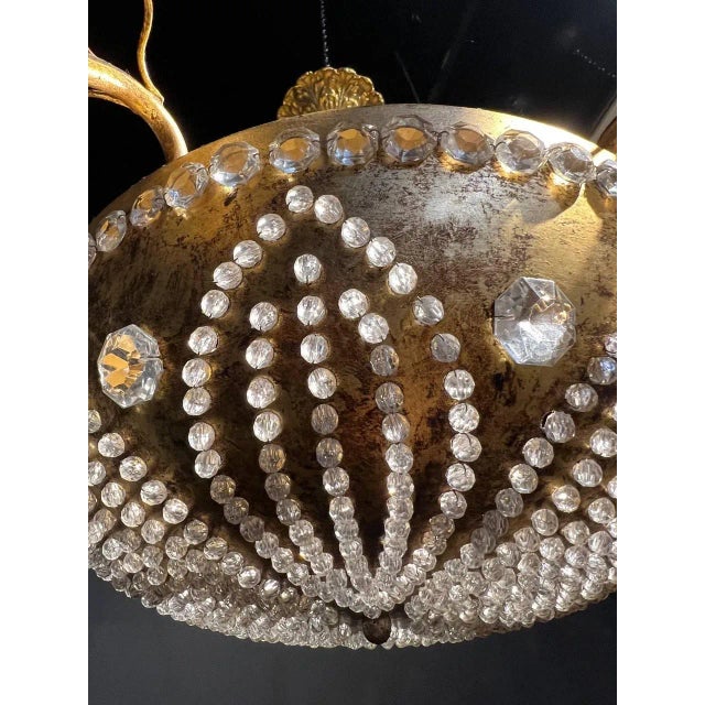 1940s 1940’s Bagues Beaded Crystal Light Fixture For Sale - Image 5 of 7
