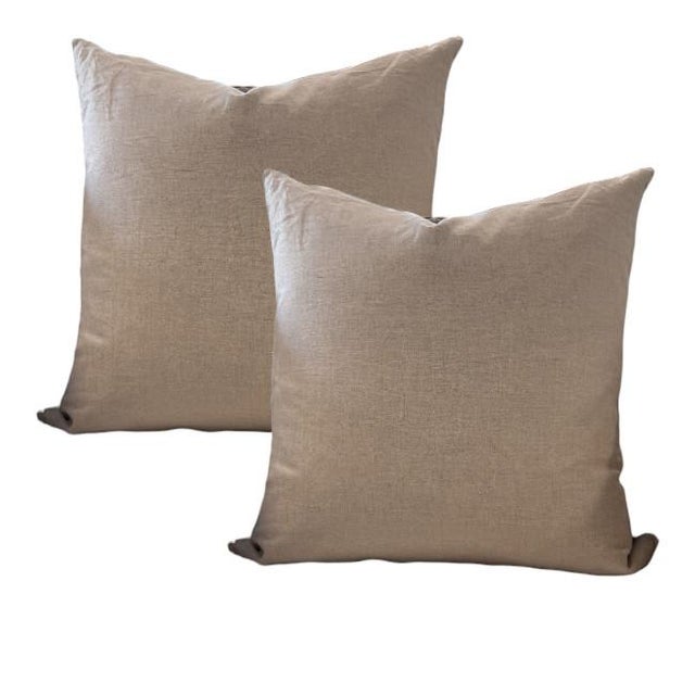 "Opium" Embroidered Linen Pillows – Azure For Sale - Image 4 of 7