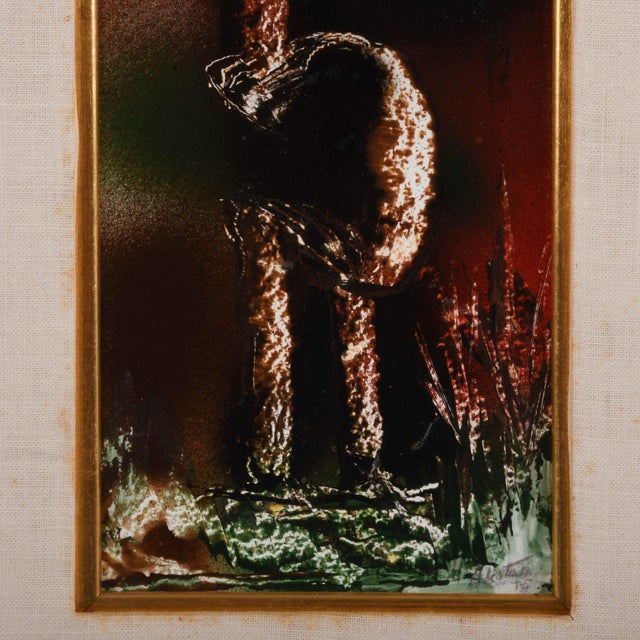 Framed Signed James Akston Acrylic on Board For Sale - Image 4 of 10